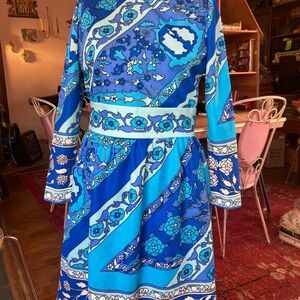 Blue Floral Women's Dress